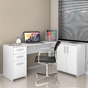 Mesa Para Escritório 2 Portas 3 Gavetas Nt 2005 Preto - Notavel - Notável Móveis