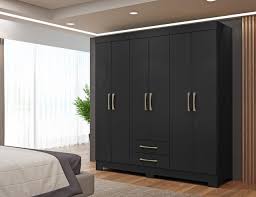 Guarda-Roupa Casal Escócia 6 Portas 2 Gavetas - várias cores