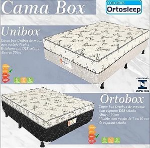 Cama Unibox Casal Ortosleep 1.38 Espuma Selada de 10cm