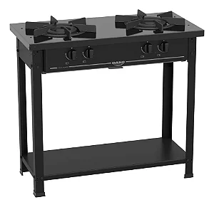 Fogao Industrial Com 2 Bocas Dupla Chama Couraçado Dako Cor Preto Tipo de conexão Gás engarrafado de Baixa Pressão