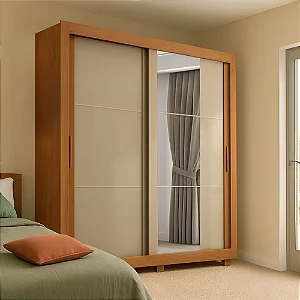Guarda-roupa Casal 2 Portas 4 Gavetas Titanium com Espelho várias cores
