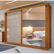 Guarda Roupa Viena Casal com Espelho 2 Portas 4 Gavetas Bianchi Vàrias Cores