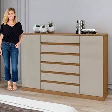 Cômoda Vedra 7 Gavetas 2 Portas várias cores