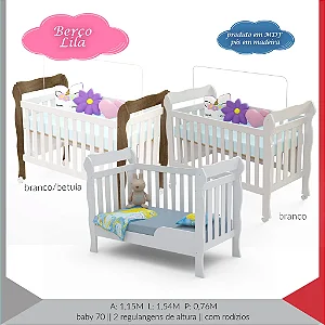 Berço Mini Cama Lila Carolina Baby