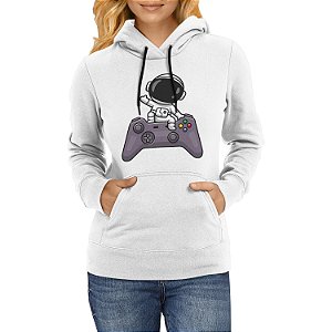 Moletom Feminino Astronauta Gamer Blusa de Frio