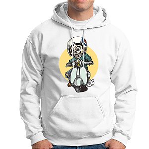 Moletom Canguru Blusa Caveira Moto Motoqueiro Motociclismo Moleton Casaco
