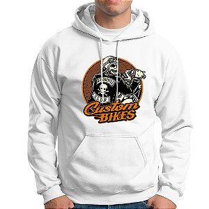 Moletom Canguru Blusa Caveira Custom Moto Motouqueiro Motociclismo Moleton Casaco