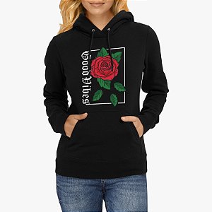 Moletom Feminino Rosas Good Vibes Blusa de Frio