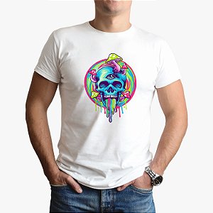 Camiseta Camisa Caveira Psicodélico