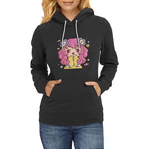 Moletom Canguru Menina Rosa Blusa de Frio