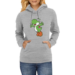 Moletom Canguru Yoshi Mario Blusa de Frio