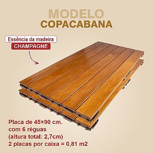 DECK DE ENCAIXE FÁCIL - COPACABANA CHAMPAGNE (caixa com 2 placas)