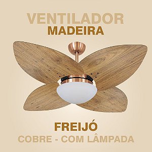 VENTILADOR MADEIRA FREIJÓ COM COBRE