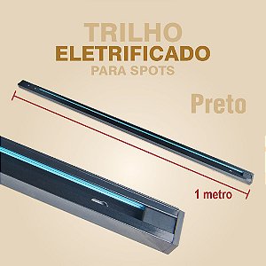 TRILHO ELETRIFICADO PARA SPOTS COM 1 METRO - PRETO
