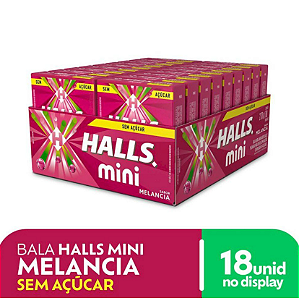 Bala HALLS MINI MELANCIA - c/ 18 un