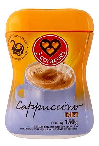 Cappuccino 3 CORAÇÕES Diet - 150g