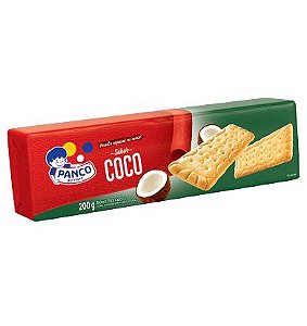Bolacha biscoito doce sabor coco Panco Pacote 200G 1 un