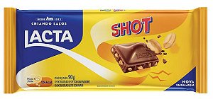 Barra de Chocolate ao leite com amendoim SHOT Lacta - 80g