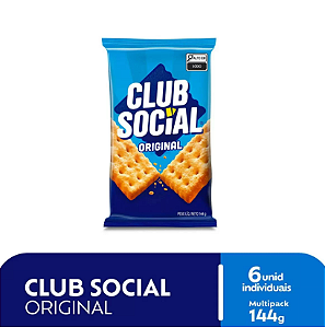 Biscoito sabor original BOLACHA CLUB SOCIAL - pct c/ 6 un