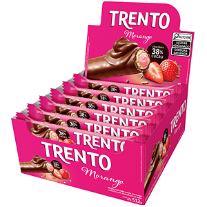 Chocolate TRENTO Morango 512g c/ 16 un