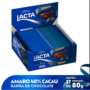 Display Chocolate LACTA AMARO 40% Cacau 80g - c/ 17un
