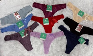 CALCINHA ANGEL SEMI FIO KIT 3 UNIDADES (CORES DIVERSAS) TAM XL