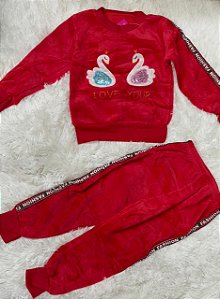 Conjunto Infantil Menina Moletom ( DIVERSAS CORES /TAM 06 ANOS )