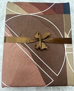 JOGO DE LENÇOL QUEEN BOUQUETEX ESTAMPA MARROM COM BEGE(4 PEÇAS 1500 FIOS )