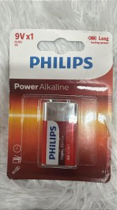 PILHA REGARREGAVÉL PHILIPS 9V X1 (POWER ALKALINE)
