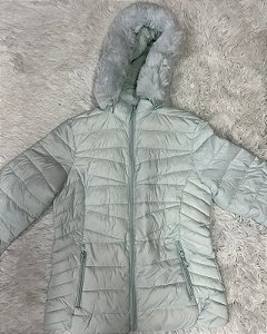 Casaco Feminino Lady com capuz ( PELUCIADA POR DENTRO/TAM M/AZUL BEBÊ)