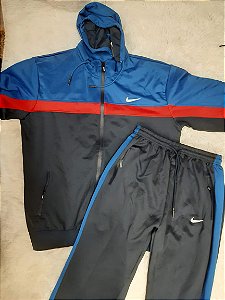 CONJUNTO AGASALHO MASULINO NIKE (AZUL E VERMELHO/TAM GG)