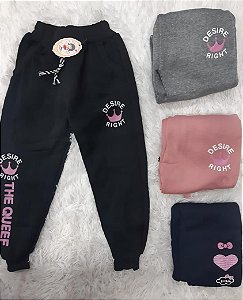 CALÇA MOLETM INFANTIL MENINA 65(DIVERSAS CORES/TAM 18 MESES)