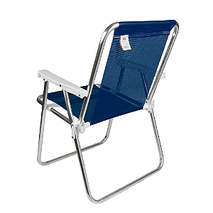 Cadeira Praia Ferro Mor Reclinavel  Azul