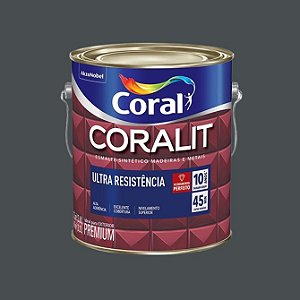 Esmalte Sintetico Brilho Coralit 3,6L Cinza Escuro