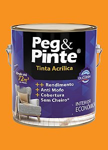 Tinta Látex Acrílico Fosco Eucatex Peg&Pinte 3.6L - Cenoura