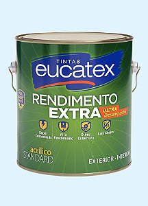 Tinta Látex Acrílico Fosco Eucatex Rende Extra 3.6L - Azul Praia