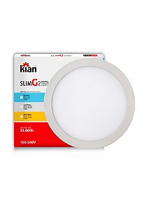 Luminaria Led Kian Sobrepor Redonda  24W Biv Slim (Luz Bco)