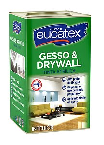 Tinta Gesso/Drywall Eucatex 18L - Branco