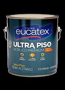 Tinta Acrílica Piso Eucatex Semi Acetinado 3.6L - Preto