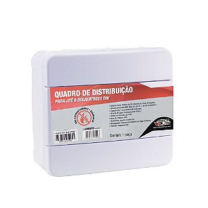 Quadro Distrubuicao Pvc Forceline Sobrepor 08 Disjuntor Din Sem Barramento