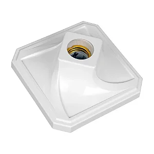 Kin Light Plafon Branco Quadrada Soquete E27 Pl16/Brqd
