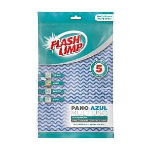 Pano FlashLimp Azul Multiuso 05 Pc Flp4588