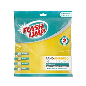 Pano FlashLimp Amarelo Multiuso 02 Pc Flp4540