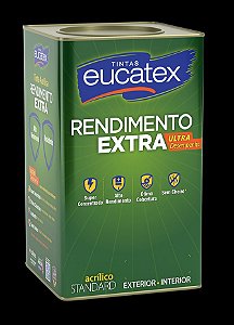 Tinta Eucatex Rende Extra Acrílica Fosco Preto Onix 18L