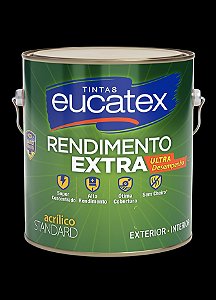 Tinta Látex Acrílico Fosco Eucatex Rende Extra 3.6L - Preto Onix