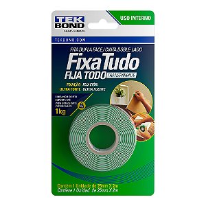 Fita Dupla Face Tek Bond 25Mmx 2Mt Verde