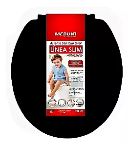 Assento Almofadado Mebuki Slim Oval Preto