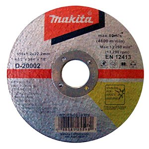 Disco de Corte para Metal e Inox para Esmerilhadeira Makita 4.1/2 115mm D-20002