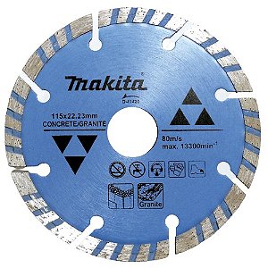 Disco Diamantado Makita para Esmerilhadeira Segmentado Azul para Granito e Concreto D-41420