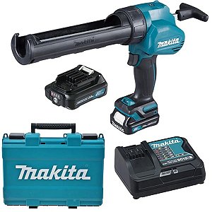 Aplicador de silicone a bateria Makita 12V Cg100Dsae C/2 Baterias 2.0Ah + Carregador + Maleta